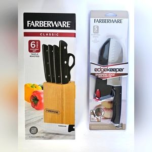 Farberware 6 Piece Cutlery Set & Farberware 5" Edgekeeper Self Sharpening Knife